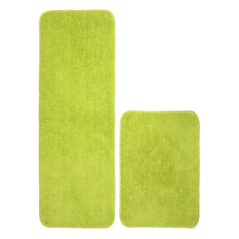 Minimal Mist Microfiber Bath Mats (Green) - Set of Two media 3