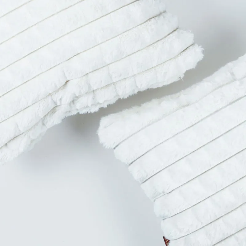 Frost Waffle White Cushion Cover (Square) Set of Two media 4