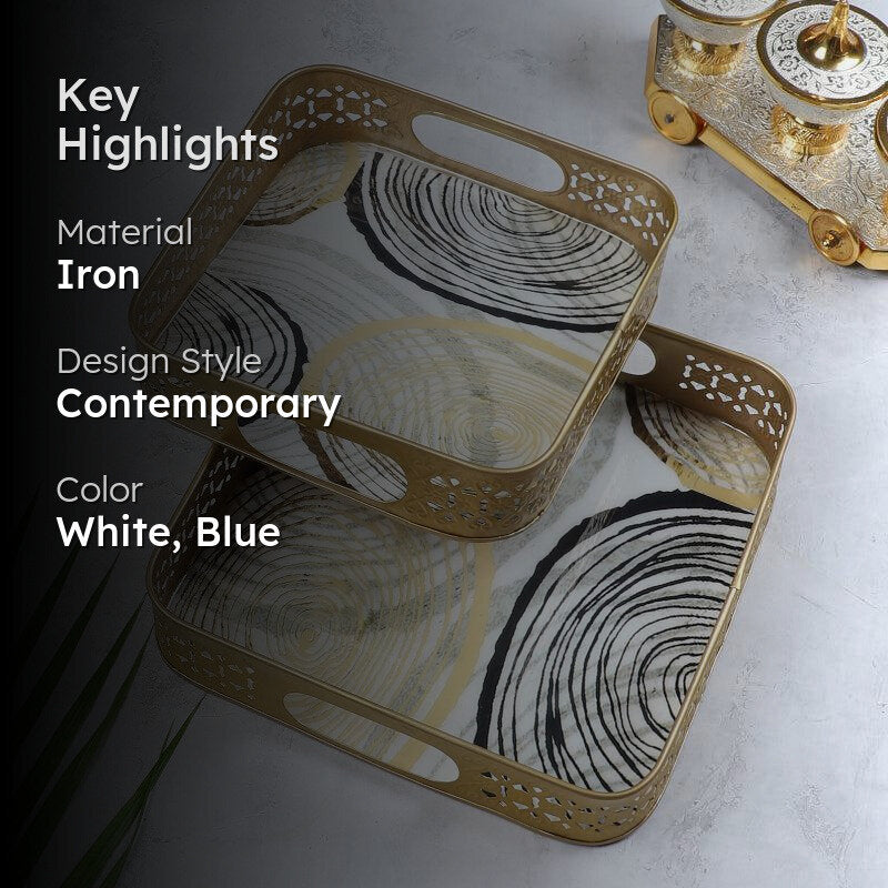 Tyla Abstract Serving Tray - Set Of Two media 2