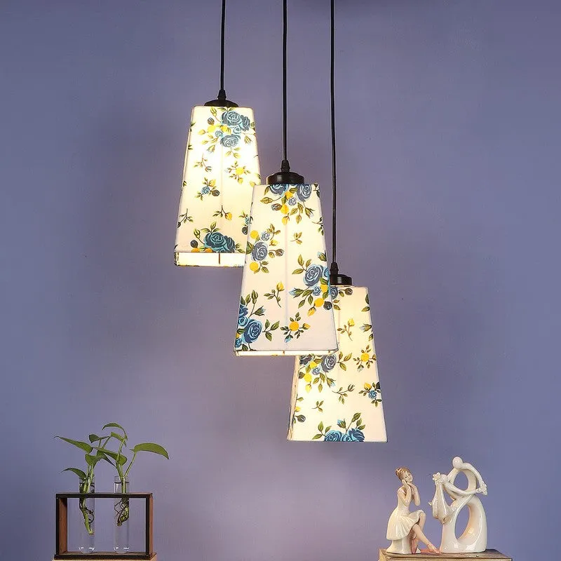 Shadowlux Triple Metal Ceiling Lamp - White & Blue media 3