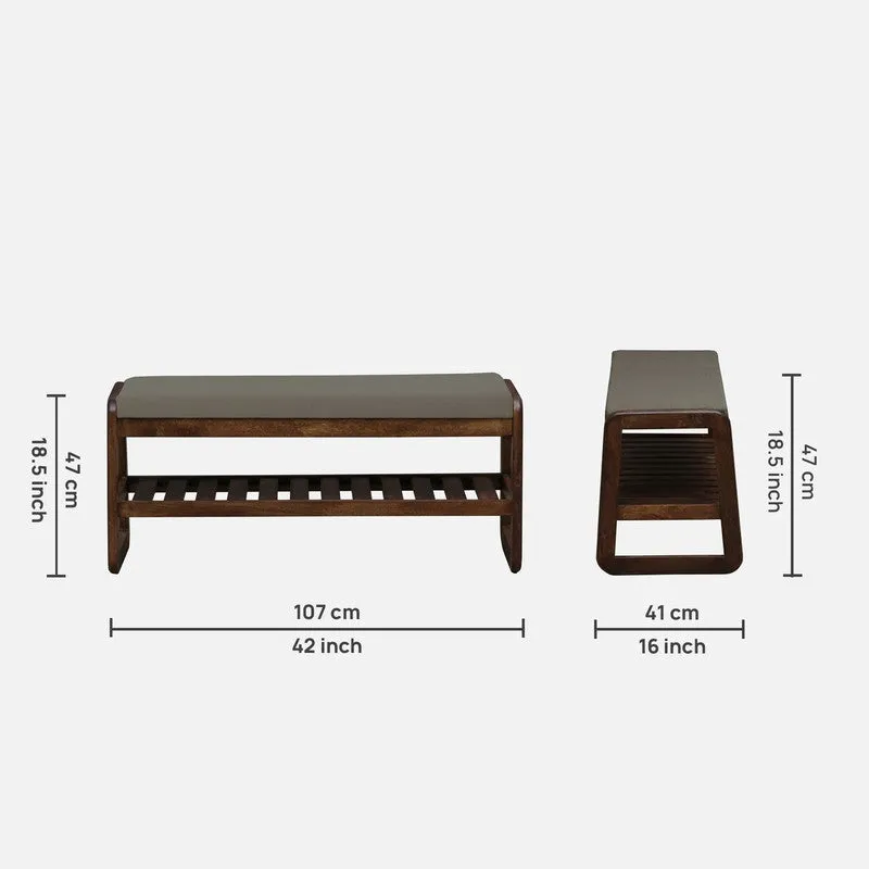 Tread Mango Wood Shoe Rack - Grey media 10