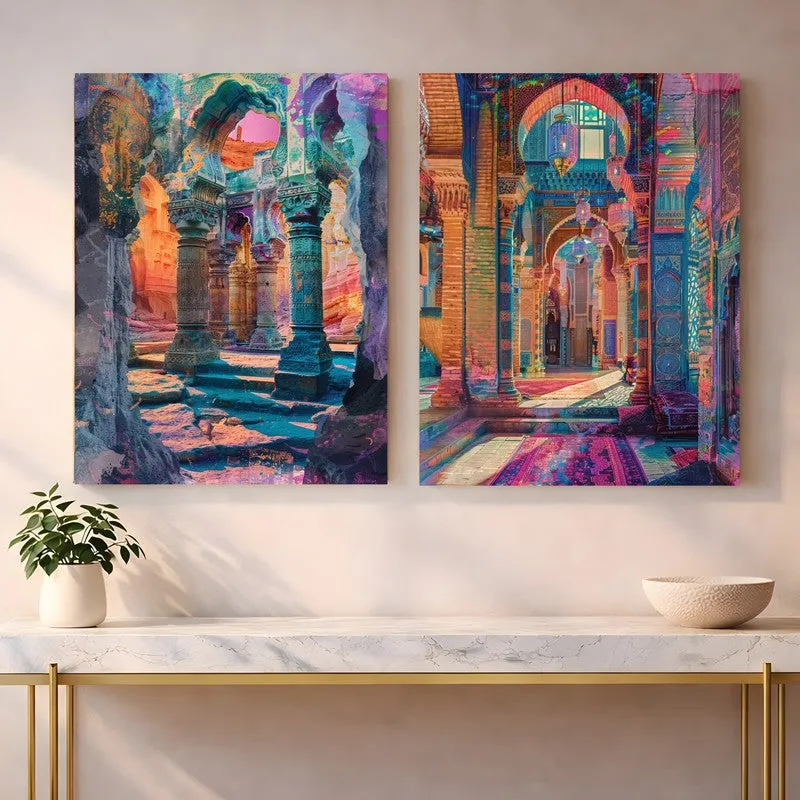 VintageHallways Canvas Wall Art - Set of Two media 1