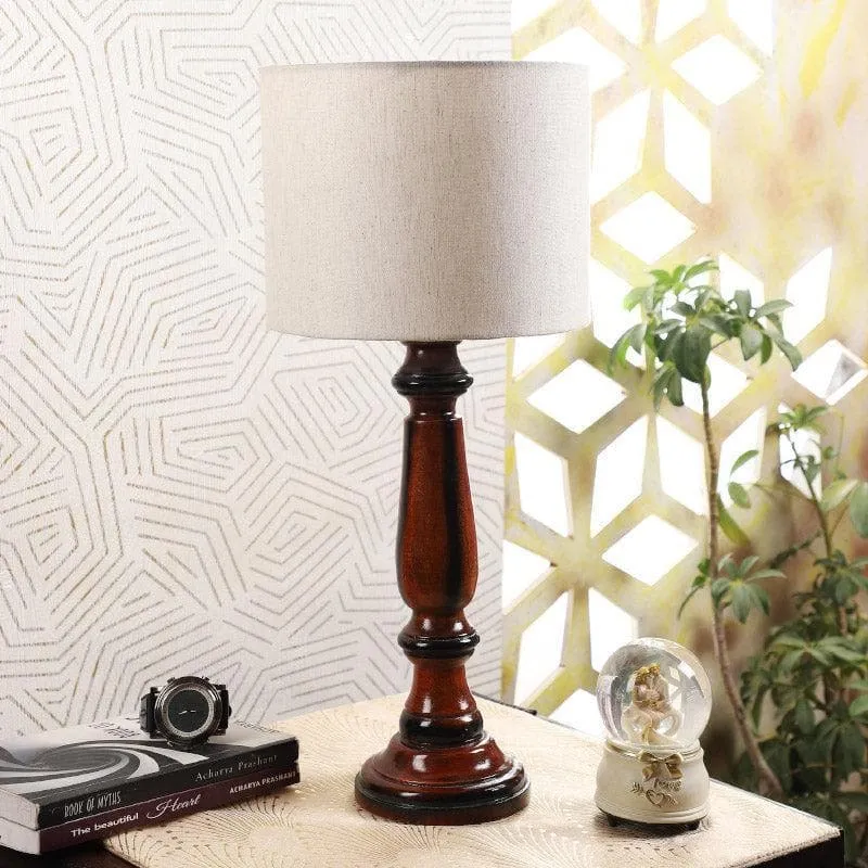 Urbane Bona Fabric Table Lamp - White,Brown media 3