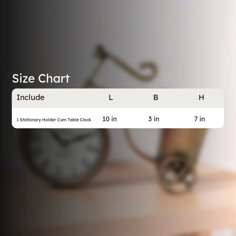 Bicycle Clock With Stationery Holder Cum Clock media 11