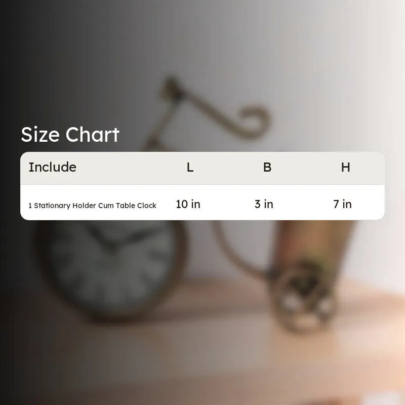 Bicycle Clock With Stationery Holder Cum Clock media 11