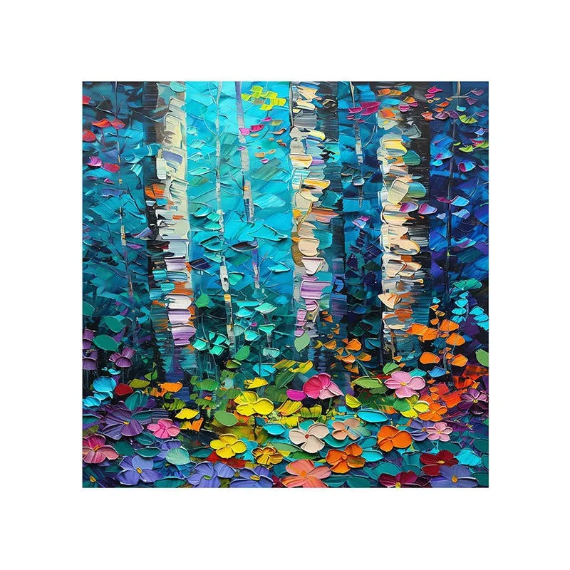 Birch Forest Abstract Wall Painting media 5