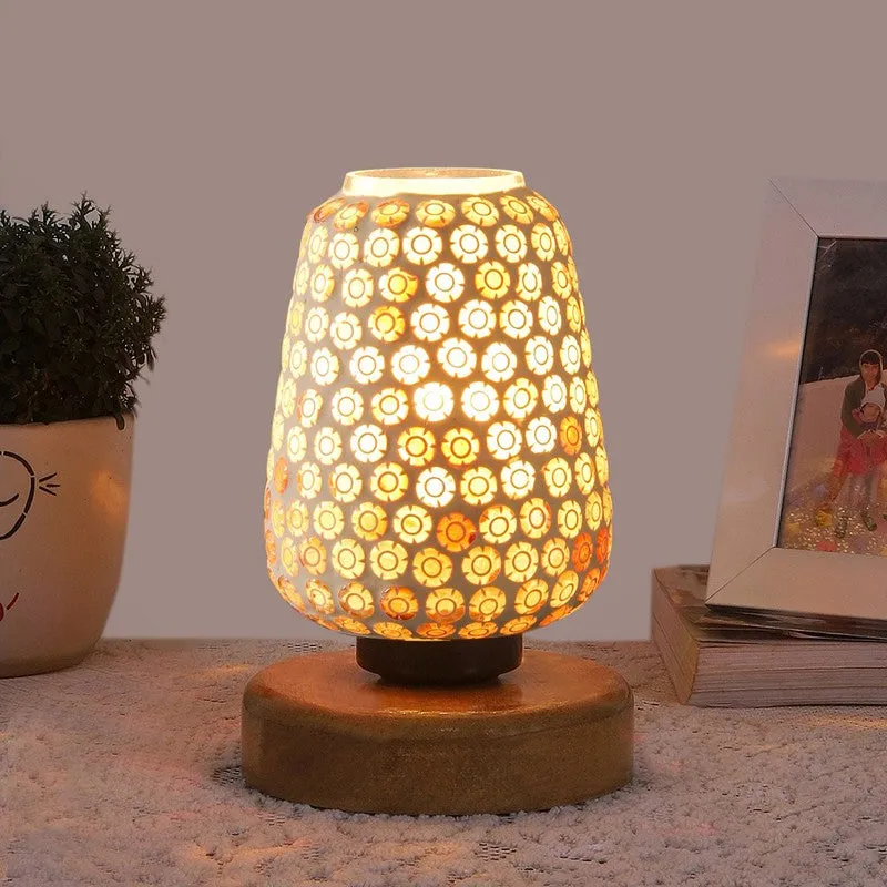 Astriva Glass Table Lamp With Wooden Base - Multicolor media 3