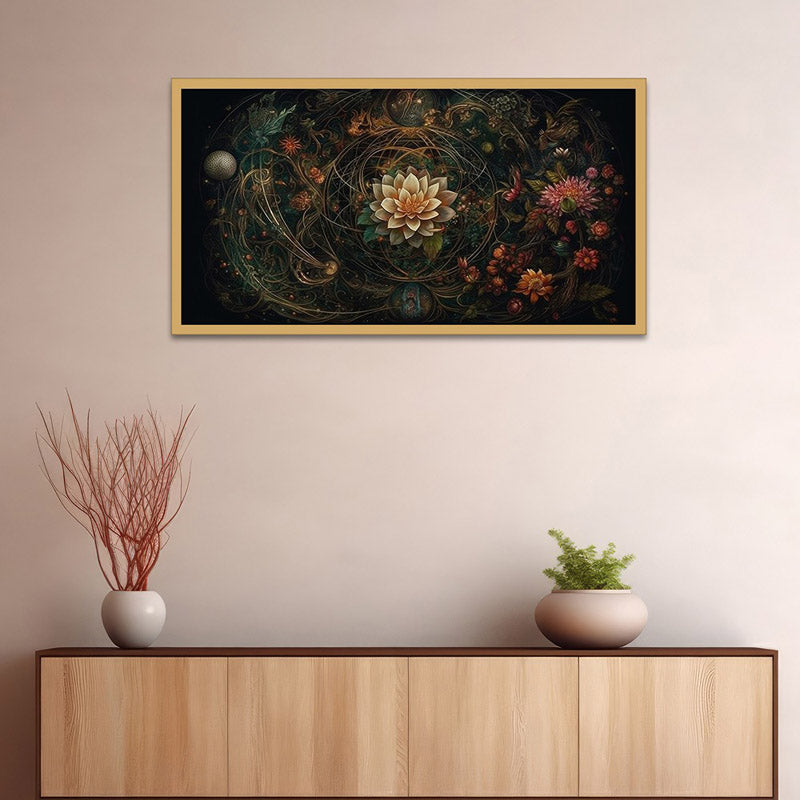 Druva Floral Wall Painting With Frame