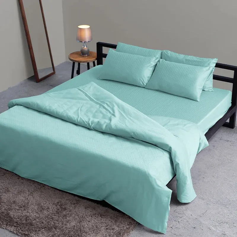 Swiss Dot Cotton Duvet Cover (Sky Blue) - 300 TC media 9