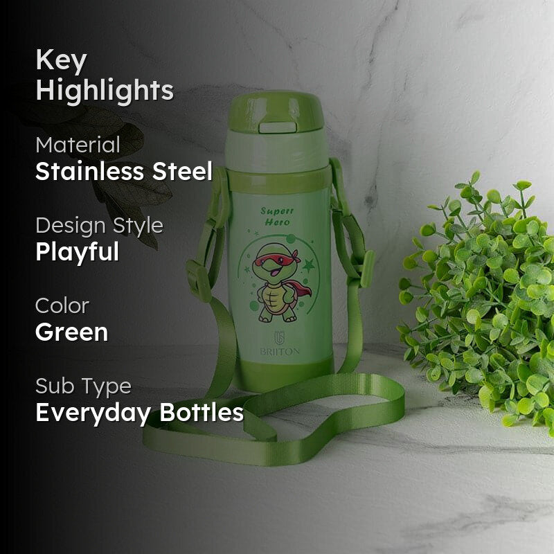 Funtura Hugo Water Bottle (Green) - 350 mL media 2