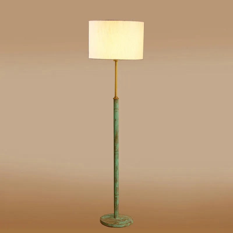 Amber Glow Wooden Floor Lamp - Beige media 6