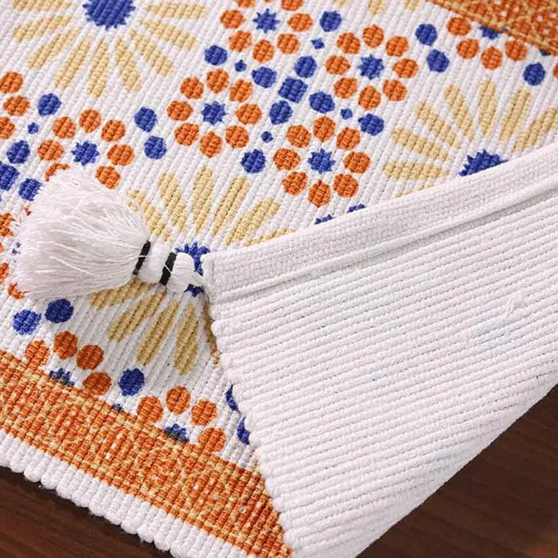 Cindra Handwoven Tasseled Cotton Table Runner media 8