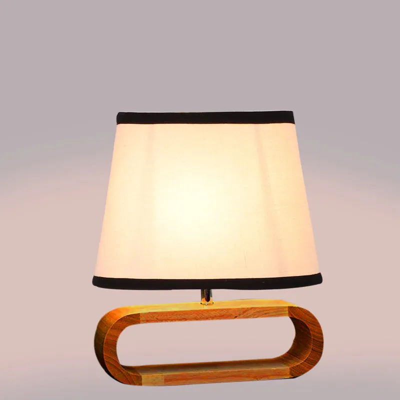 Cotin I Stripe Curve Cotton Table Lamp - White,Brown media 4