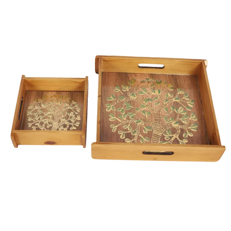 Sona Patta Wooden Serving Tray - Set of Two media 3