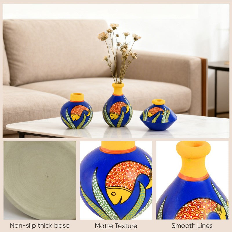 Varaha Terracotta Vase - Three Piece Set media 7