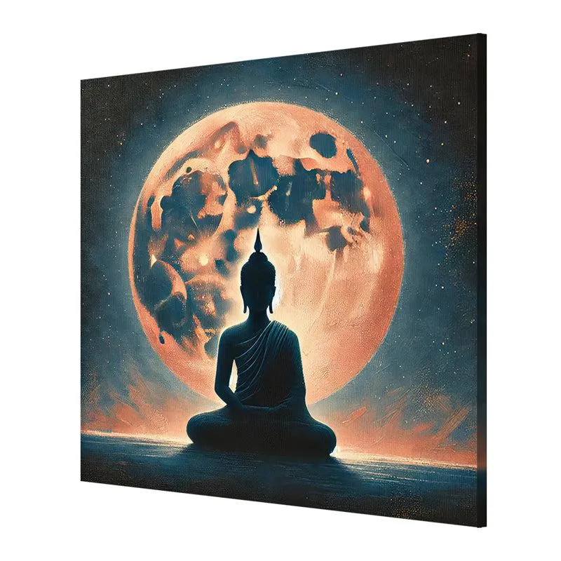 Buddha And Moonlit Sky Wall Painting media 6