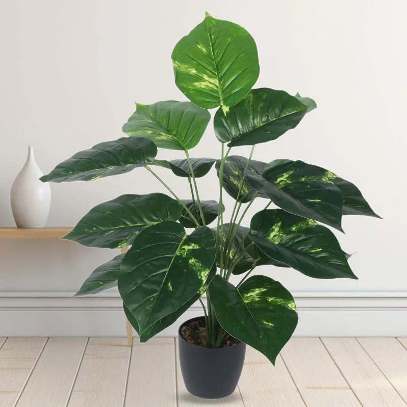 Faux Lush Pothos Plant With Black Plastic Pot - 2.3 Feet media 3