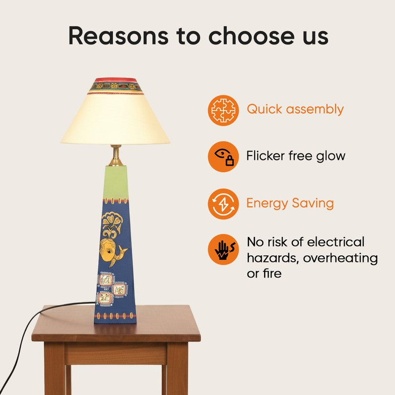 Kanshika Wooden Table Lamp - Multicolor media 7