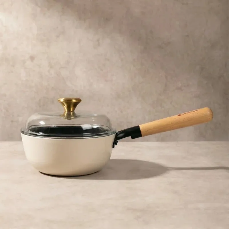 Cumin Co Enamel Cast Iron Sauce Pan (1500 mL) - White media 3