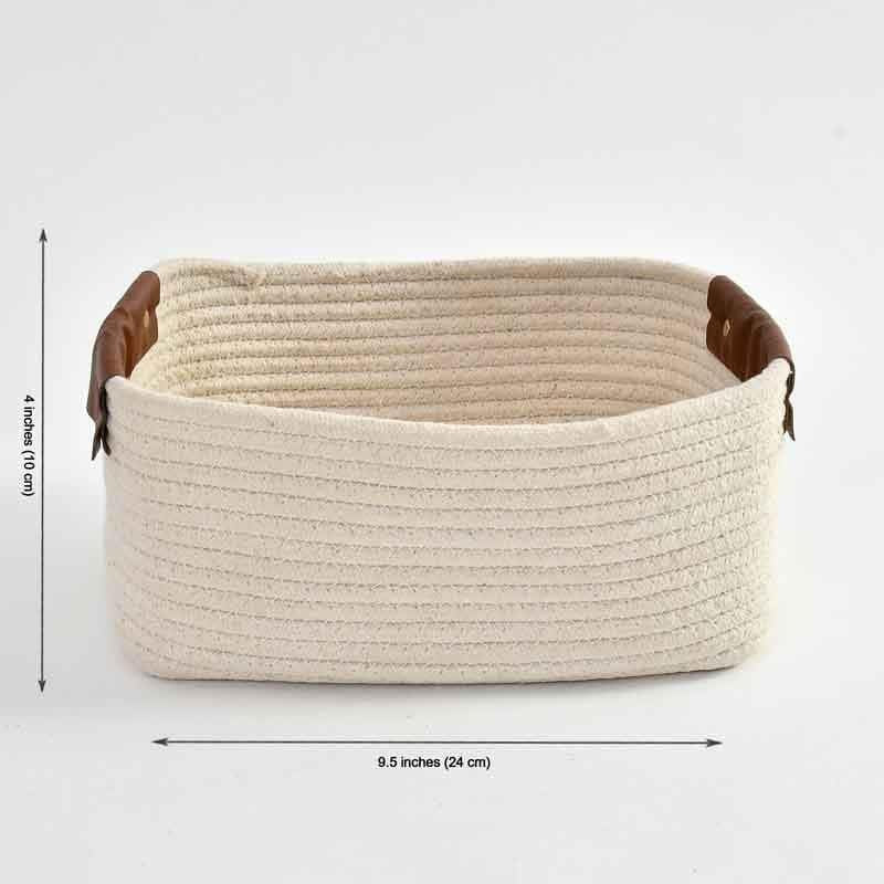 Cappucino Cotton Storage Basket - White media 6