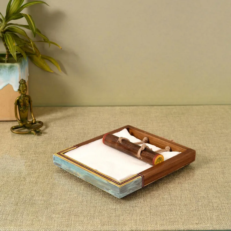 Tally Teal Tissue Paper Holder media 1