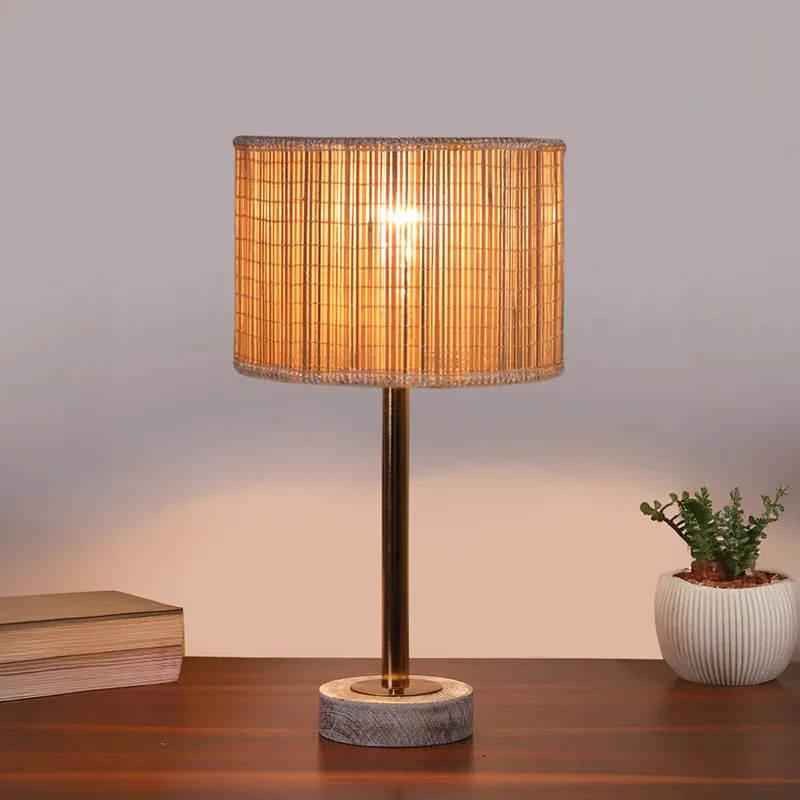 Bambou Rodin Wooden Table Lamp - Beige,Gold,White media 2