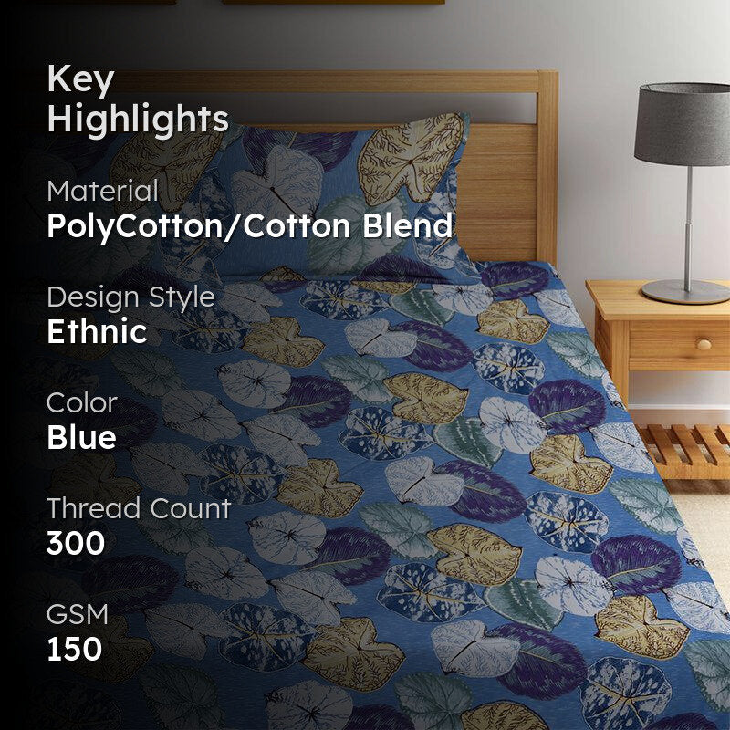 Cecile Floral Cotton Blend Bedsheet - 150 GSM media 2