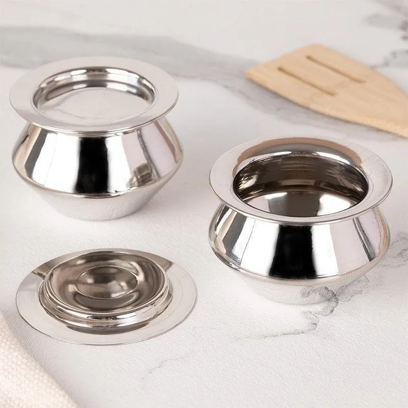 Dritha Handi With Lid - 160 mL / 3 Inches - Set of Two media 1