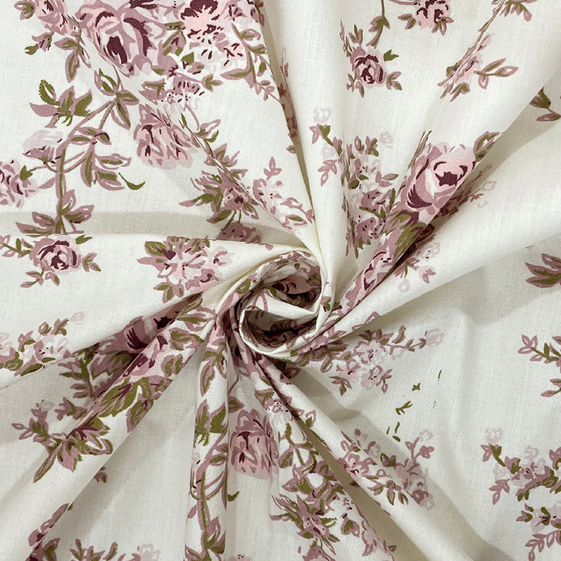 Swayam Rosabella Floral Cotton Bedsheet (Purple) - 250 TC media 7