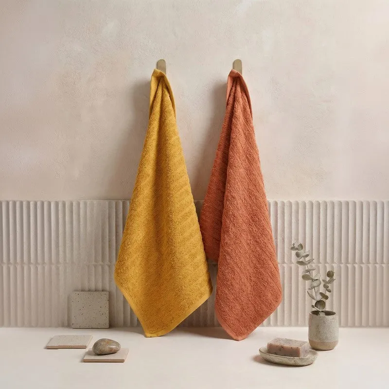 Monte Carlo Dry Lush Pure Cotton Towel Sets (Yellow,Rust) - Set of Four media 3