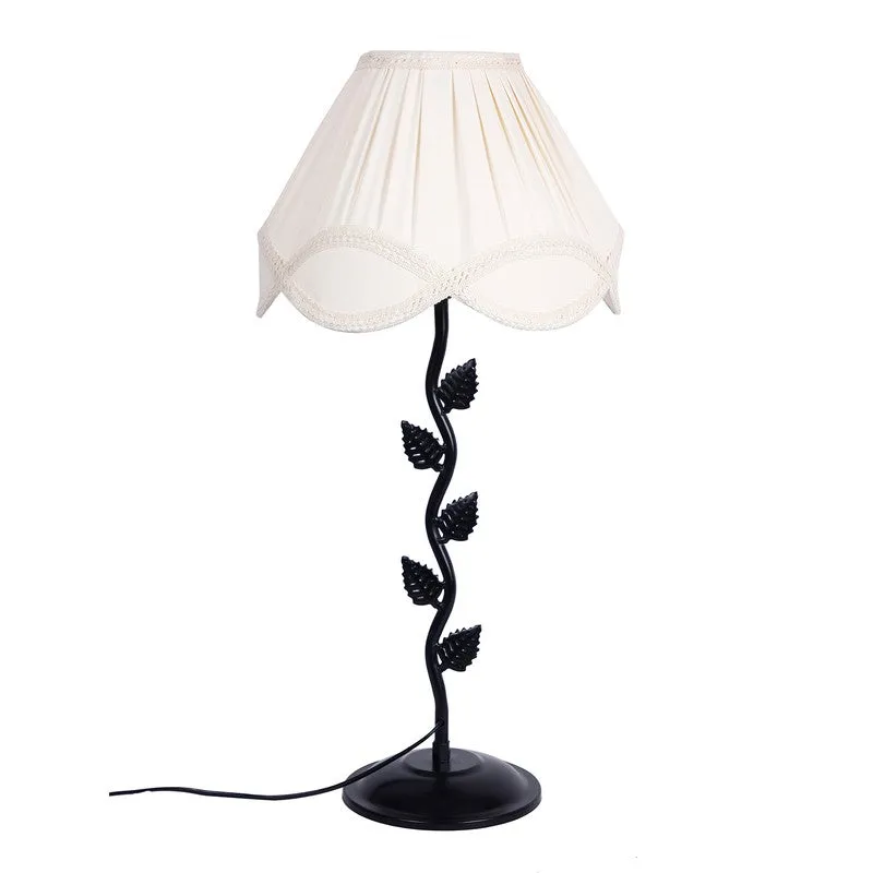 Astronia Cotton Table Lamp With Iron Base - White media 4
