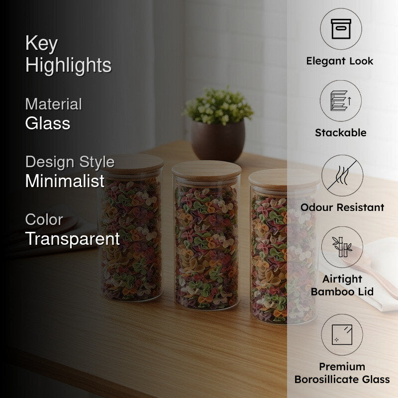 Store Glass Jar (1000 mL Each) - Set Of Three media 2
