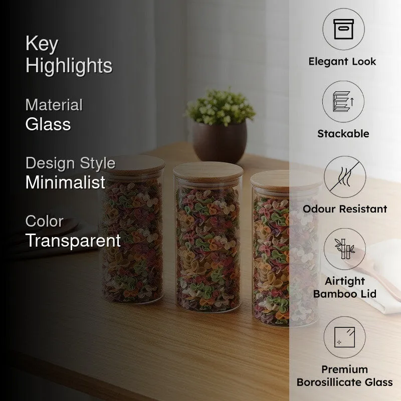 Store Glass Jar (1000 mL Each) - Set Of Three - 2