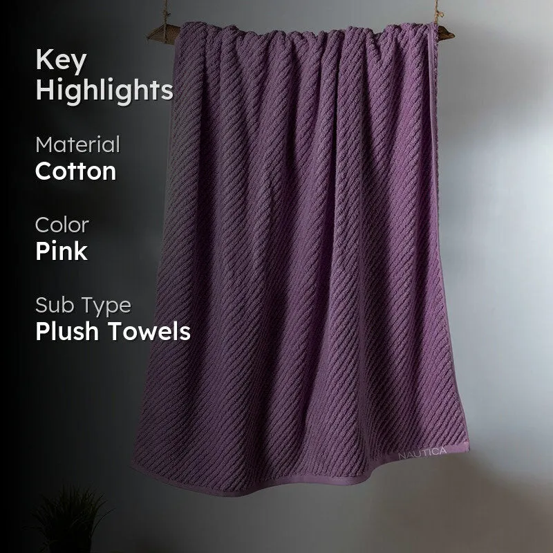 Nautica Riviera Soft Cotton Bath Towel - Lilac media 2