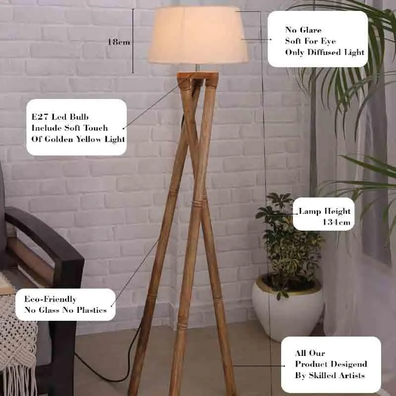 Criss Crossed Tripod Lamp - Beige media 6