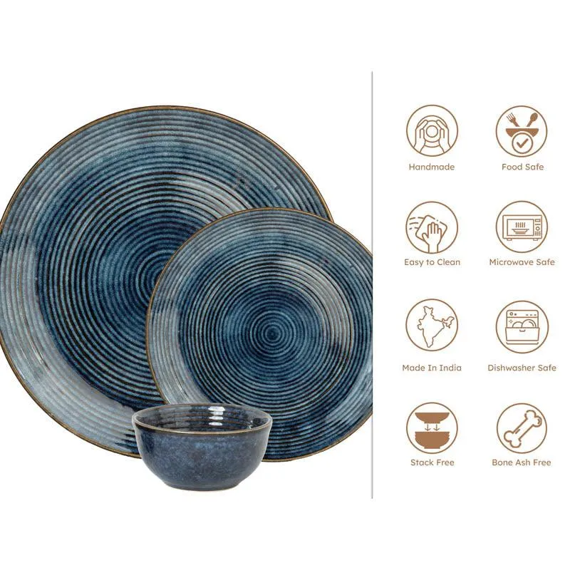 Meghneel Handmade Dinner Set (Blue) - 18 Piece Set media 4