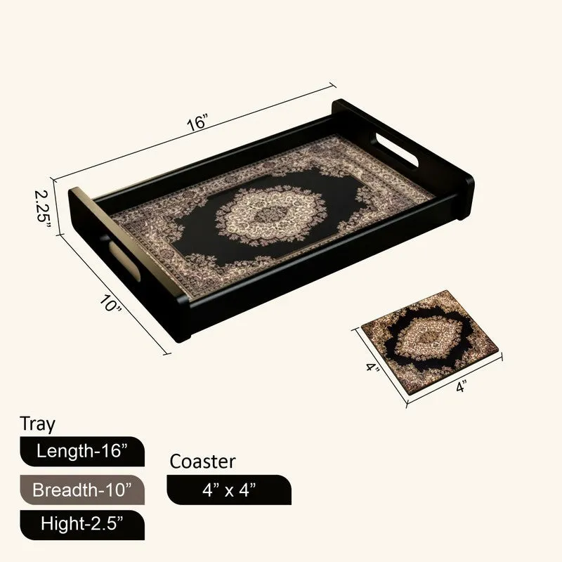 Opulen Serving Tray with 4 Coasters - Five Piece Set media 8