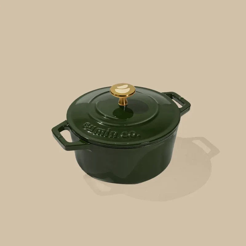 Cumin Co Enamel Cast Iron Cooking Pot (1200 mL) - Green media 3