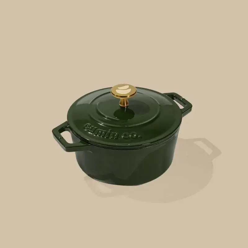 Cumin Co Enamel Cast Iron Cooking Pot (1200 mL) - Green media 3