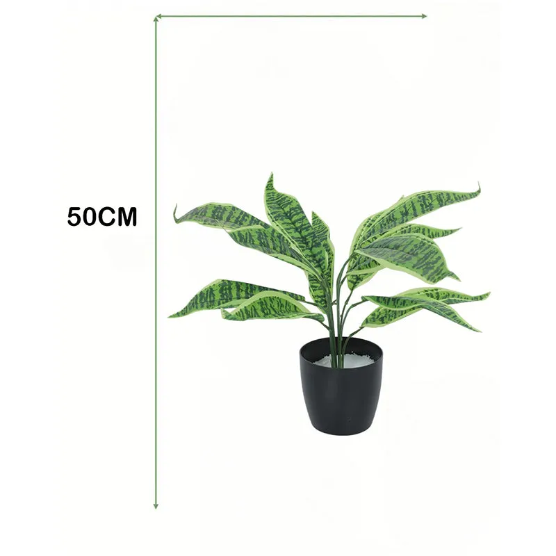 Edena Artificial Snake Plant With Black Plastic Pot - 1.6 Feet media 5