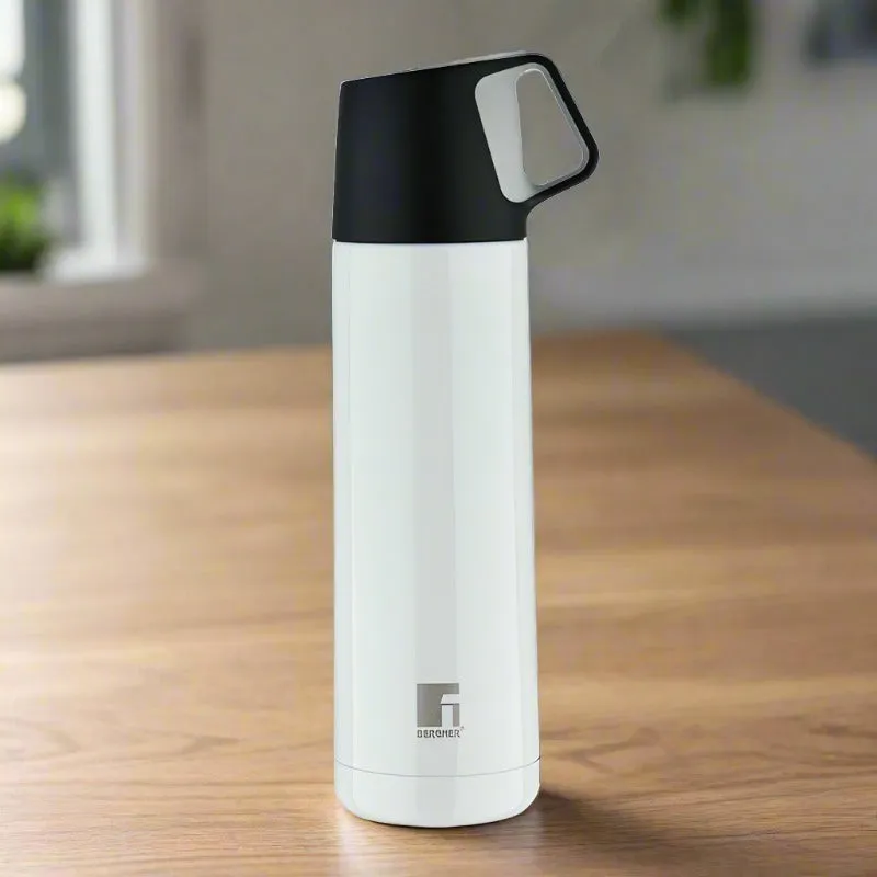 Bergner Walking Thermosteel Hot and Cold Flask (White) - 500 mL media 1