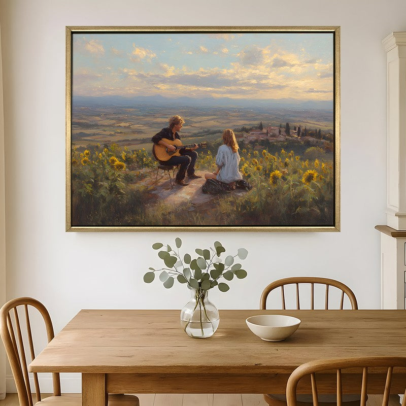 Golden Rhythm Canvas Wall Painting With Frame