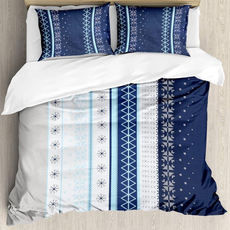 Mazaya Stripe Cotton Bedsheet (Blue) - 210 TC media 4