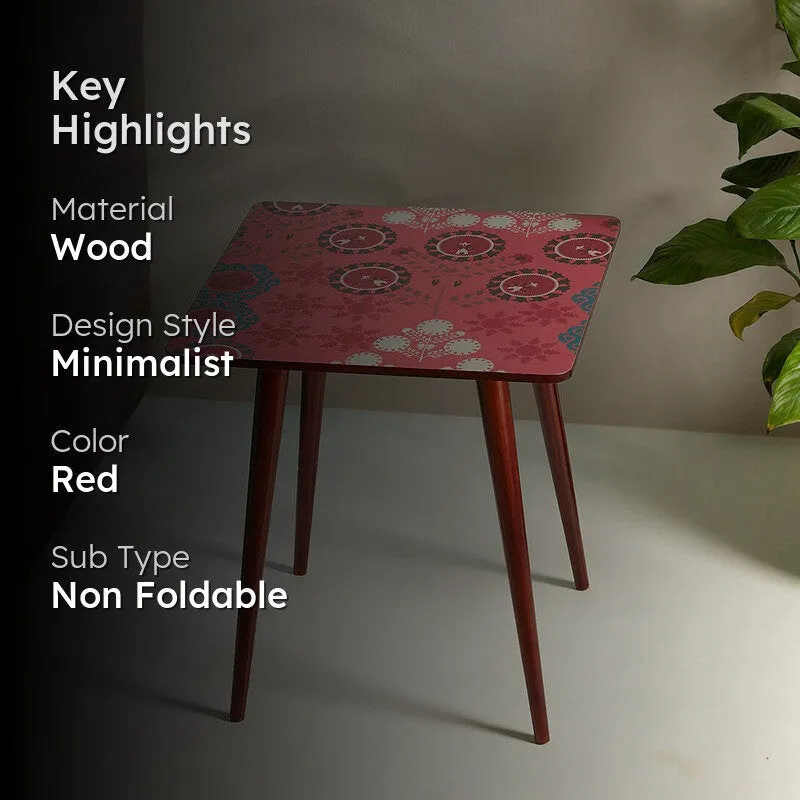 India Circus Wood Rosettes Square Side Table media 2