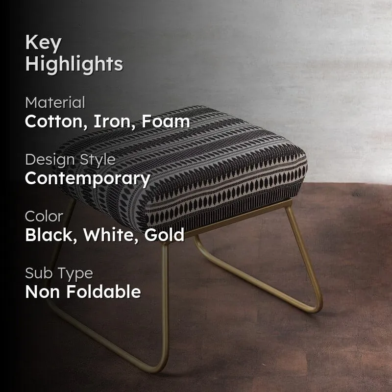 Livana Upholstered Stool with Gold Iron Legs media 2