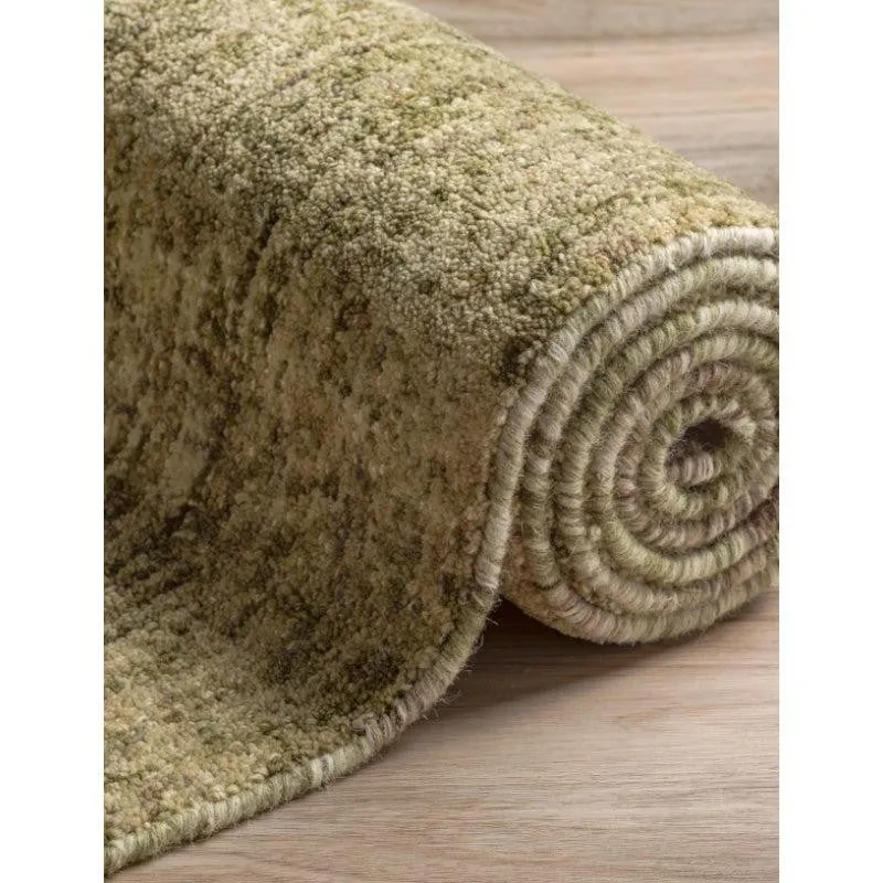 Handloom Hand Tufted Harmony Wool Rug - Green & Brown media 6