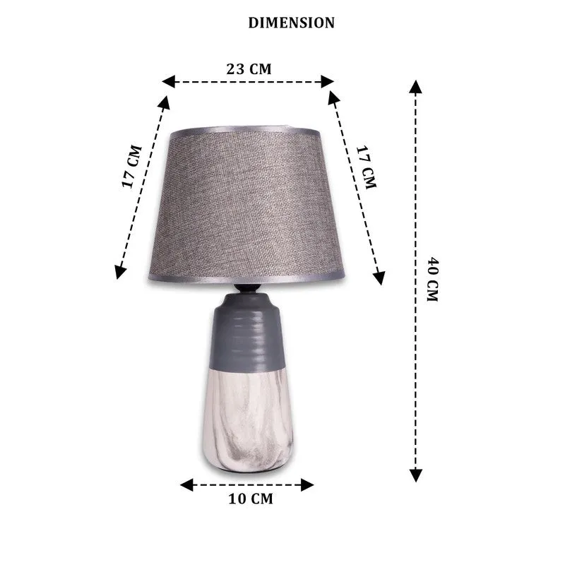 AarviDecor Kingston Designer Fabric Table Lamp - Grey media 8