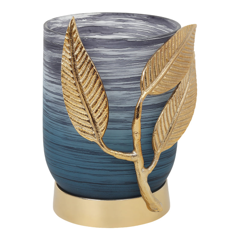 Gemma Ruma Glass Vase - Blue & Gold media 4
