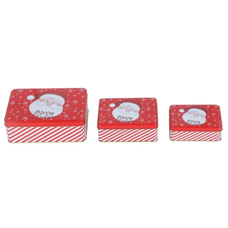 Santa Stripe Storage Box - Set Of Three media 4