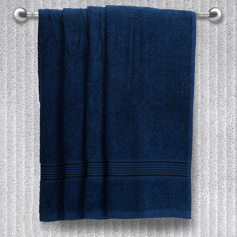 Eva Quick Dry Hand Towel (Navy Blue) - Set Of Four